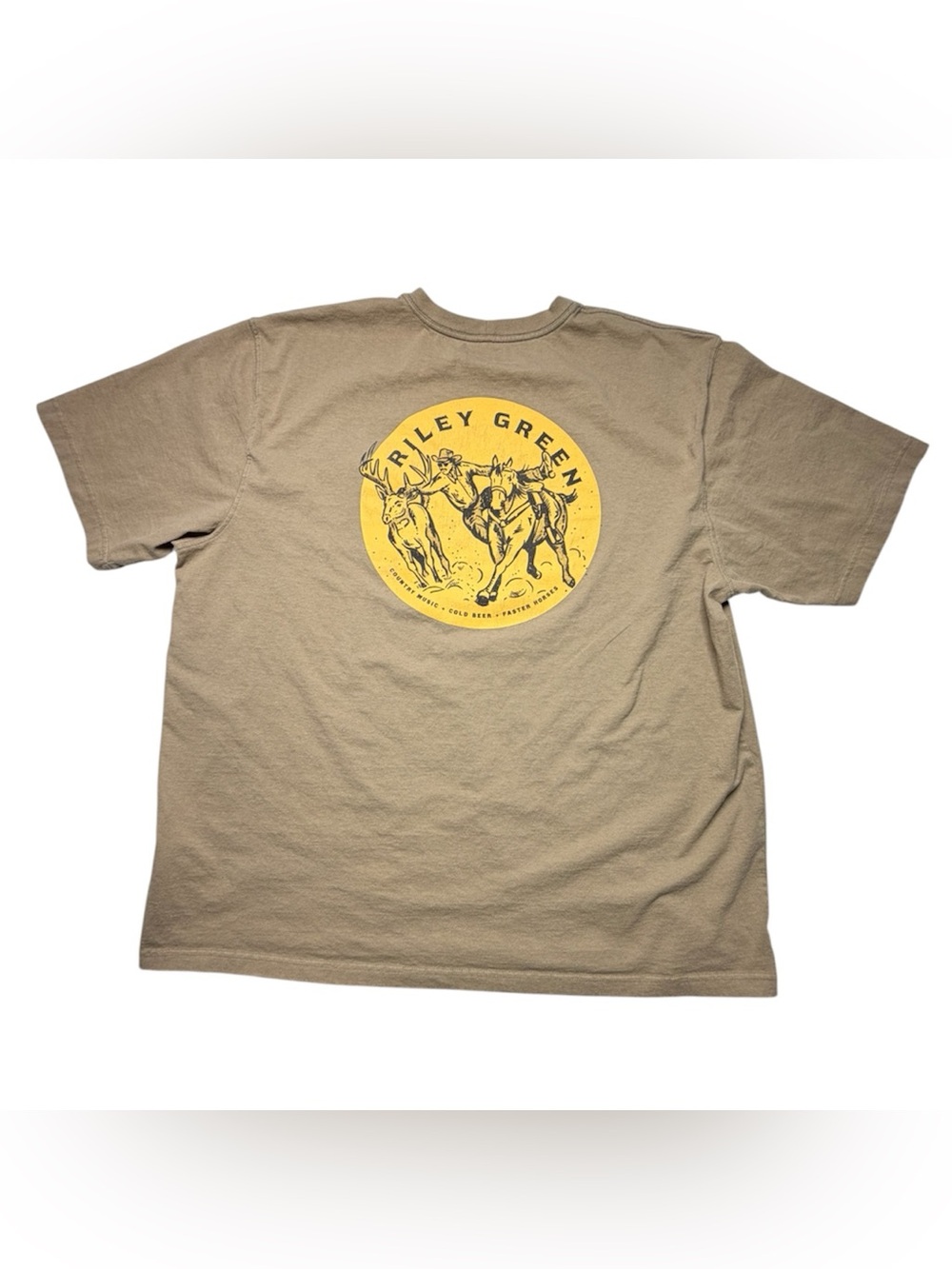 Riley Green Carhartt Tan Pocket Tee Loose Fit Mens Size 2XL Country Music